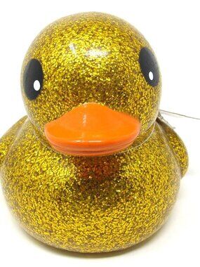 Dazzle Duck Rubber Duckie Gold and Sparkly NWT